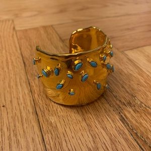 Alexis Bittar Gold and Turquoise Cuff